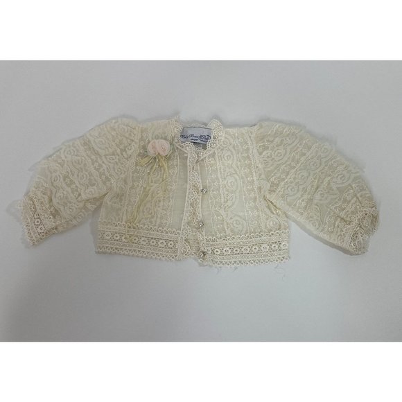 Vintage Baby Girl’s Fancy Cardigan, Booties, Headband, Blanket, Cream, lace, Bea - Picture 3 of 17